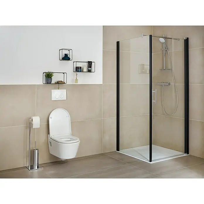 Camargue Vario Tuš stijena B 5 - 75 x 195 cm, Premazano, Debljina: 6 mm, Crne boje - Živopisni prikaz