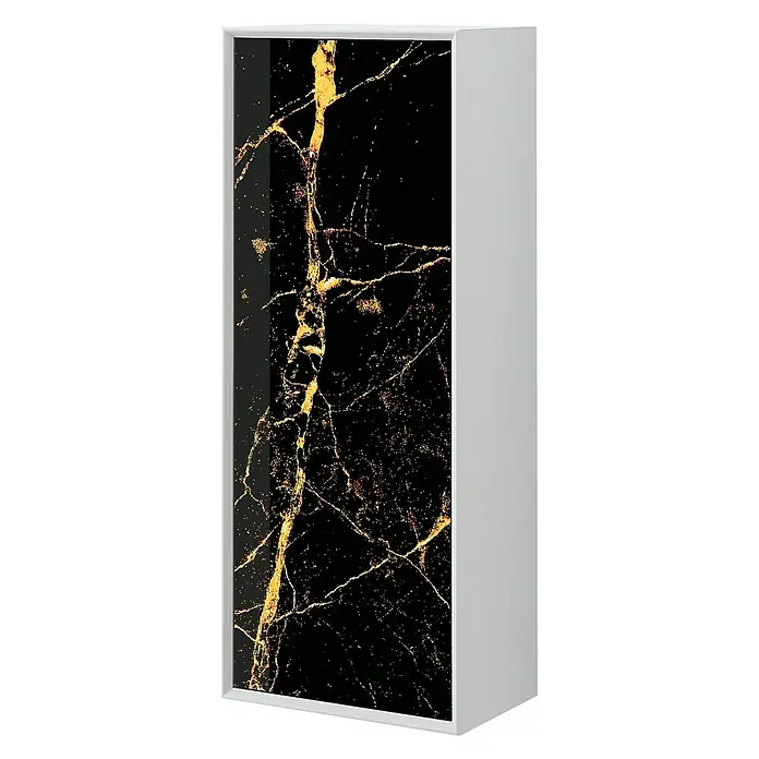 Baden Haus Bellagio Hochschrank - 25 x 40 x 100 cm, Schwarz/Gold, 1-türig