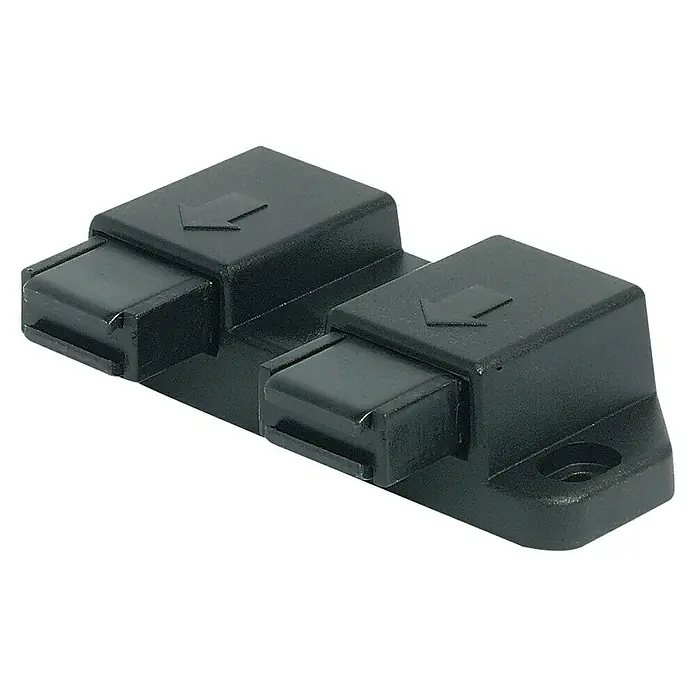Häfele Magnetische druksluiting - l x b x h: 31 x 74 x 16 mm, Glazen deuren met 2 vleugels - Vooraanzicht
