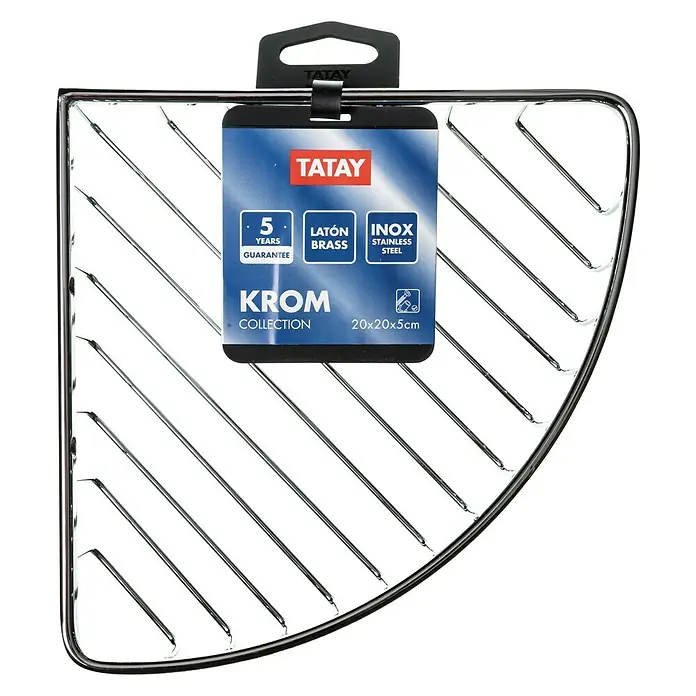 Tatay Cesta de baño angular Krom - 20 x 20 x 5 cm, Cromo