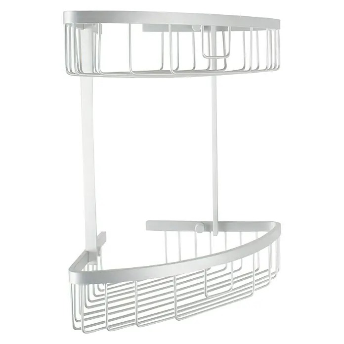 Tatay Cesta de baño angular doble Ice - 22 x 22 x 32 cm, Plateado