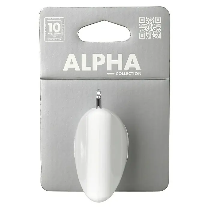 Tatay Alpha Colgador - Número de ganchos: 1 ud., Plástico, Blanco, Cromo