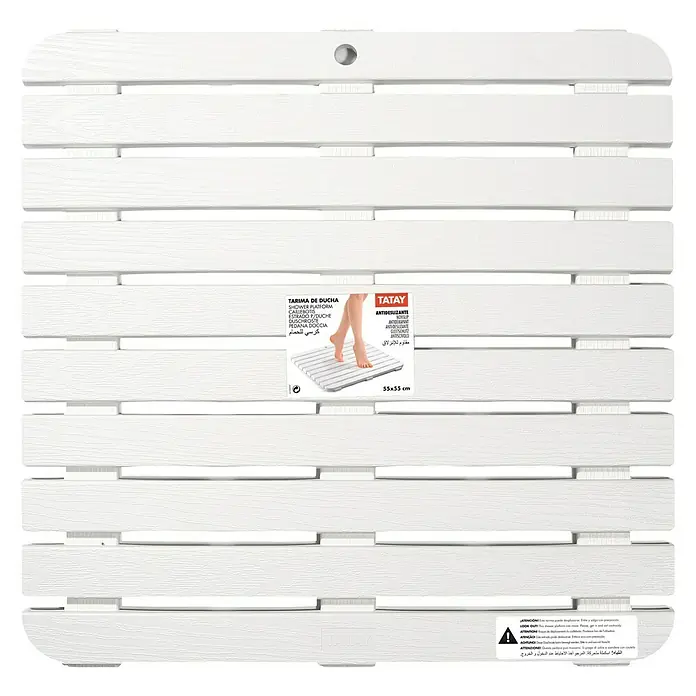 Tatay Tarima de baño - 55 x 55 cm, Blanco