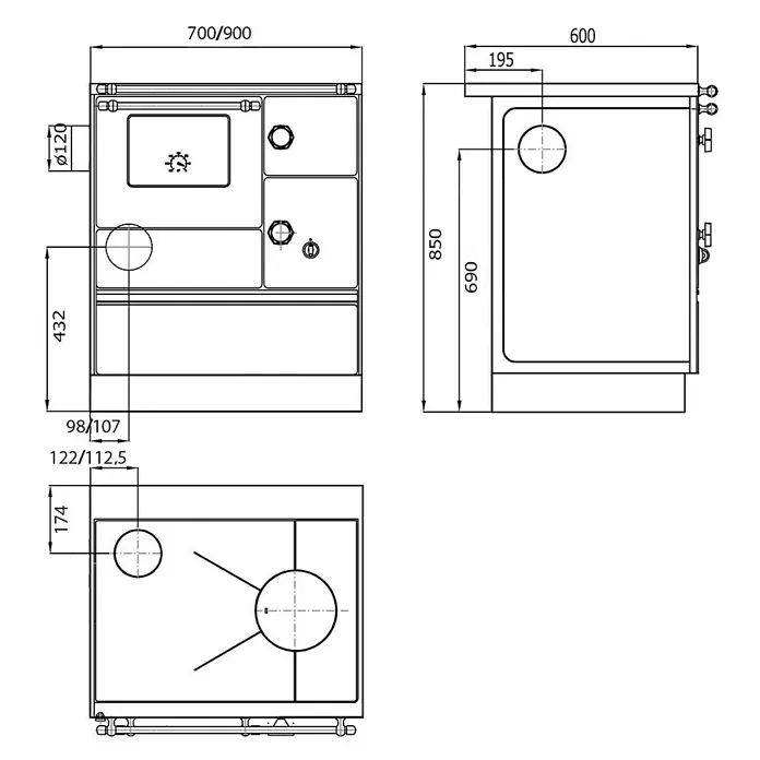 Westminster Küchenherd K 176 F/A - 5 kW, Raumheizvermögen: 124 m³, Backofen links, Elfenbein