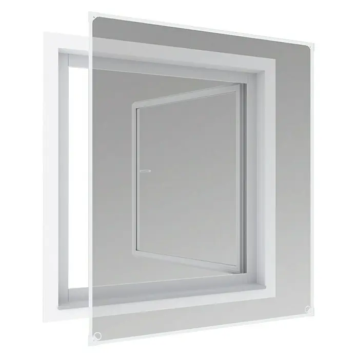 Windhager Insektenschutz-Magnetrahmen Komplettset - B x H: 100 x 120 cm, Farbe Rahmen: Weiß, Magnetbefestigung, Glasfaserverstärkter Kunststoff (GfK)