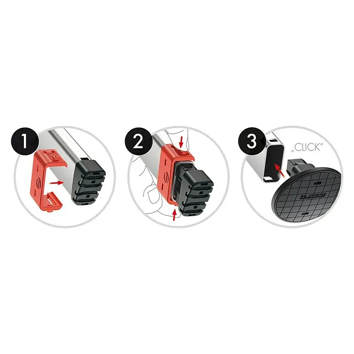 Hailo Wechselfuß-Set Easy Clix Garden L - Passend für: Hailo Stufenstehleitern (ab Baujahr 2015) - Anwendungsbeispiel