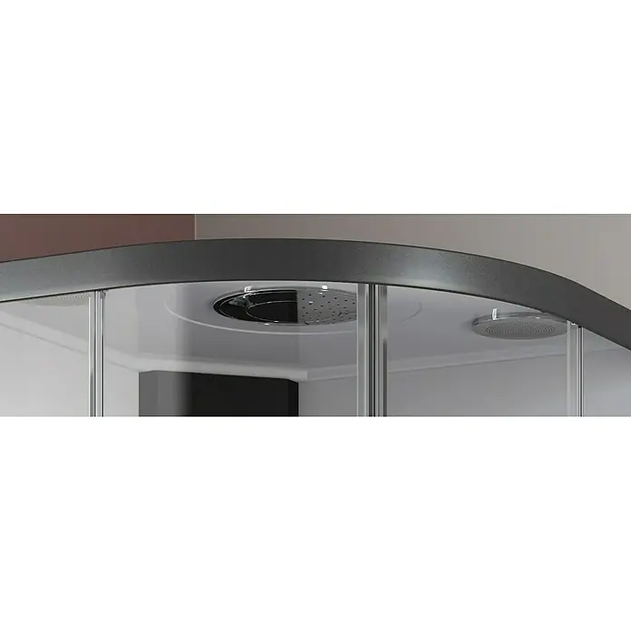GEO Fix Komplettdusche - 90 x 90 x 215 cm, Gebogen, Weiß/Schwarz - Detailaufnahme