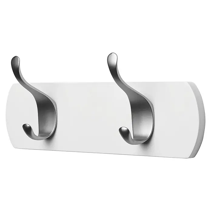 Umbra Wandgarderobe Wave - l x b x h: 23,4 x 9,5 x 6,3 cm, Aantal haken: 2 st., Wit - Diagonaal zicht