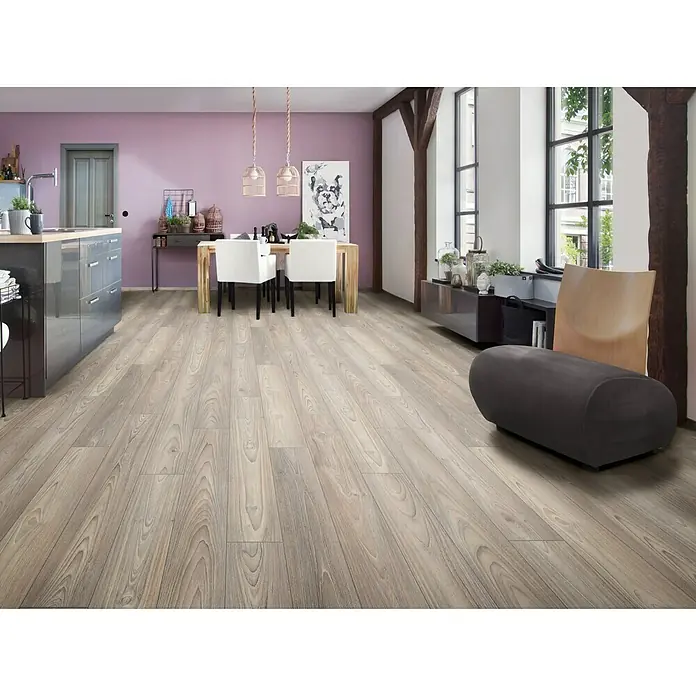 LOGOCLIC Ambienta Laminat Hrast Alba - 1.285 x 192 x 10 mm, Rustikalni pod - Živopisni prikaz