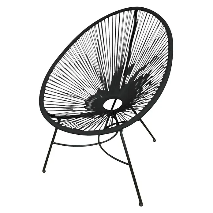 Sunfun Sillón de jardín Fidji - Negro - Vista angular