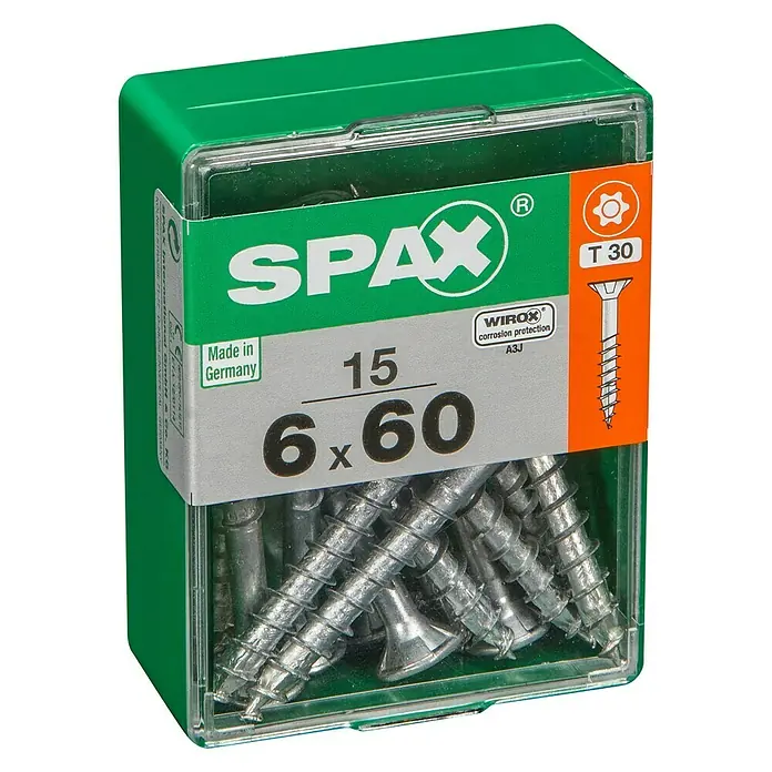 Spax Univerzalni vijak T-Star plus - Ø x D: 6 x 60 mm, Površina WIROX, T-Star plus, 15 kom - Pogled s lijeve strane