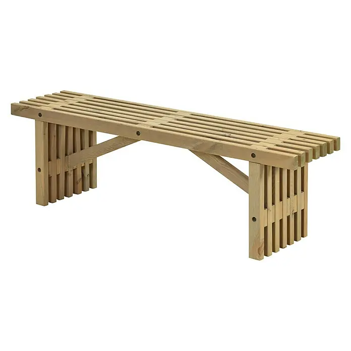 Plus Gartenbank Rustik - 138 cm, Holz - Linke Seitenansicht