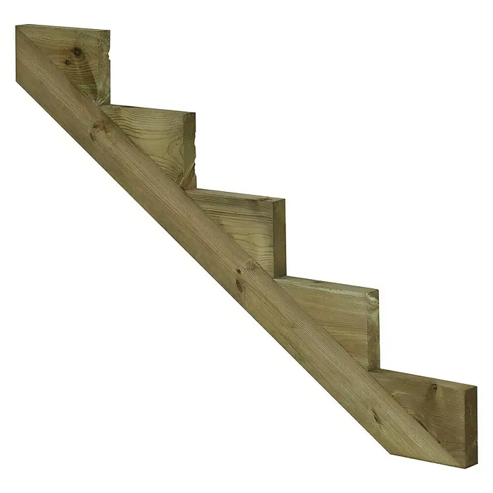 Plus Treppenwange 5-stufig - 125 x 4 x 85 cm, 5-stufig - Vorderansicht