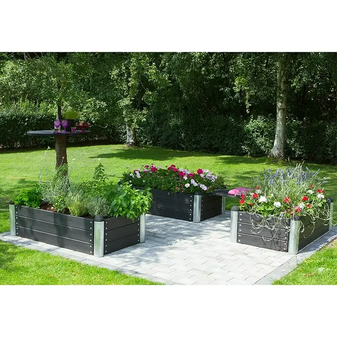 Plus Hochbeet Pipe - 140 x 80 x 36 cm, Schwarz, Holz - Stimmungsaufnahme