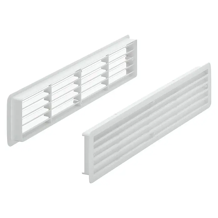 Stabilit Rešetka za prozračivanje - Š x V: 457 x 92 mm, Ugradbene dimenzije: 433 x 77 mm, Prikladno za: Vrata debljine 35 – 40 mm - Pogled sprijeda