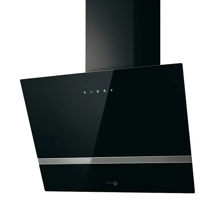 Turboair Campana extractora de vidrio Kitty - Ancho: 60 cm, Potencia de aire máx.: 650 m³/h, Negro