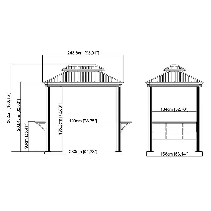 Sojag Grillpavillon Messina BBQ - 179 x 292 x 262 cm, Anthrazit
