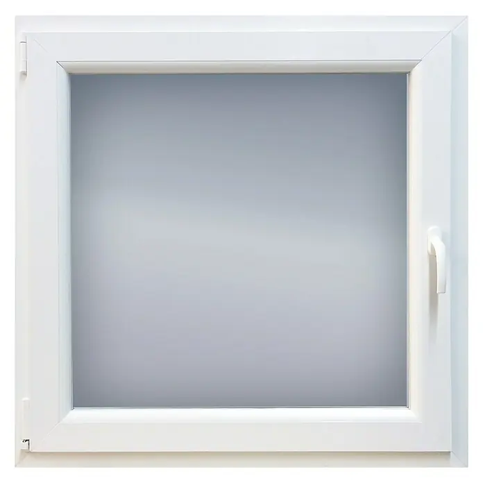 Solid Elements Set de ventana de PVC Practicable-Oscilobatiente - 100 x 100 cm, Izquierda, Blanco, Sin persiana - Vista frontal