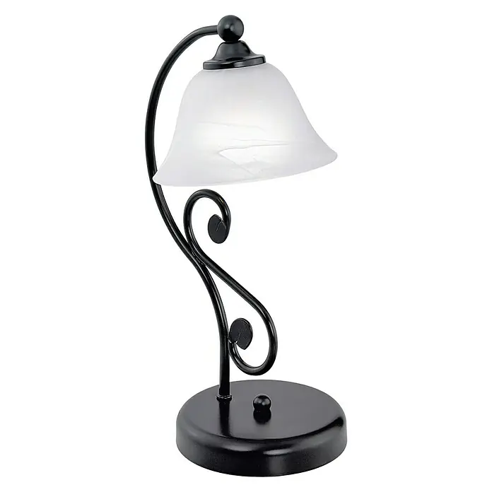 Eglo Lámpara de sobremesa redonda Murcia - 40 W, Ø x Al: 165 mm x 37 cm, Negro, Blanco, E14