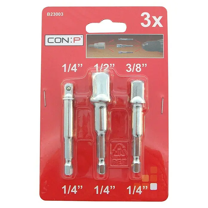 Set de adaptadores de 1/4" - 3 pzs.