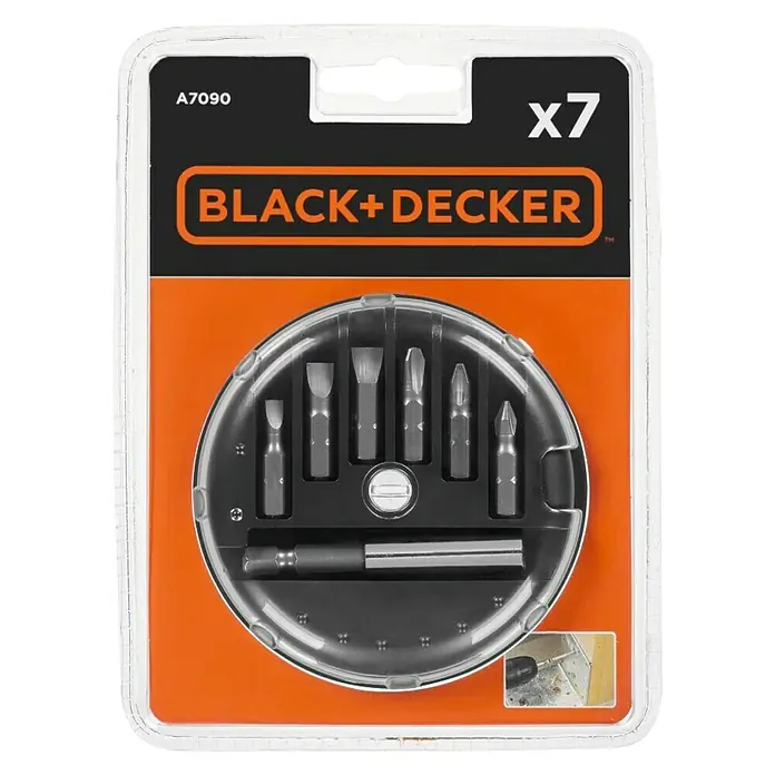 Black+Decker Set de puntas A7090-XJ - 7 pzs.