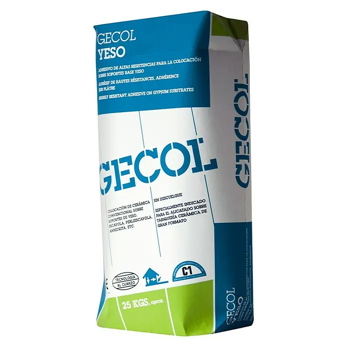 Gecol Cemento cola Yeso - 25 kg, Apto para: Placas de yeso