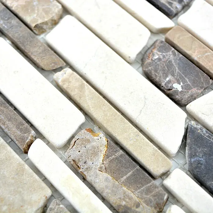 Mosaikfliese Brick Mix MOS BRICK 295 - 27,5 x 30 cm, Beige/Braun, Matt - Detailaufnahme