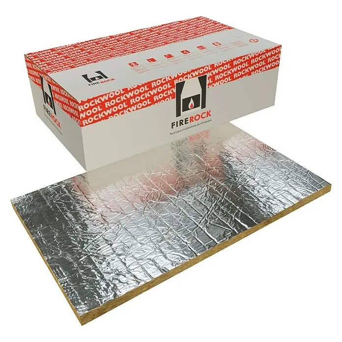 Rockwool Lana de roca con aluminio Firerock - 1 m x 60 cm x 3 cm