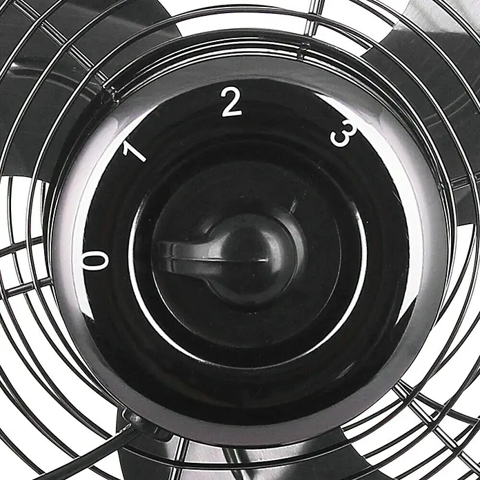 PR Klima Ventilador de sobremesa Retro negro - Negro, 20 cm, 20 W, 772,8 m³/h