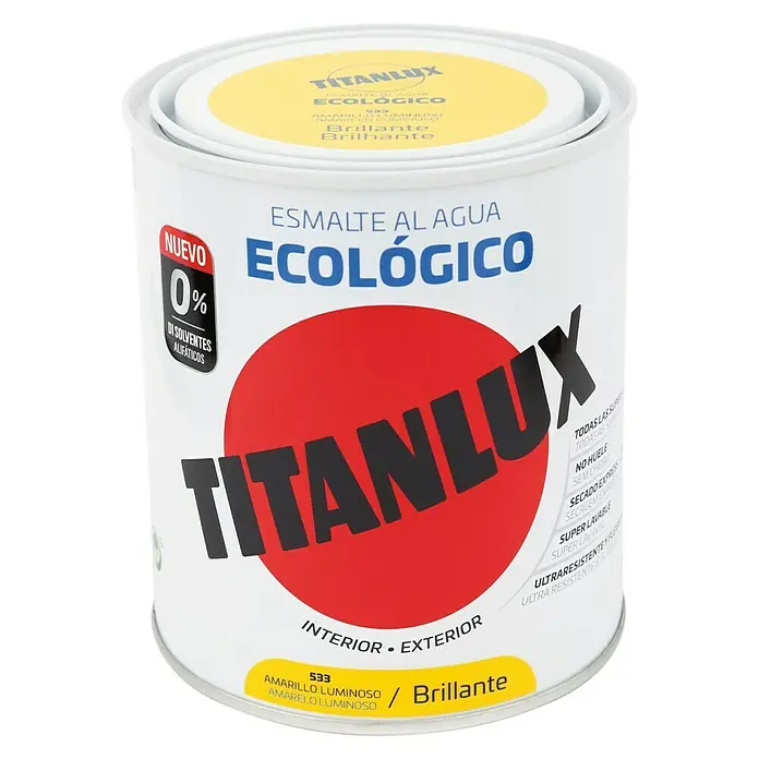 Titanlux Esmalte de color Eco - Amarillo luminoso, 750 ml, Brillante