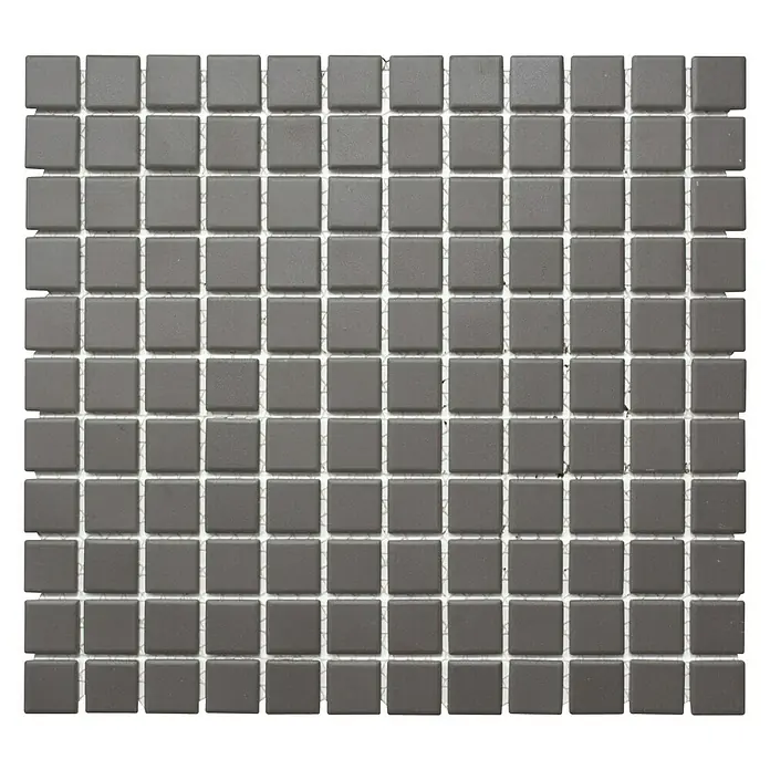 Mosaikfliese Quadrat Uni CU 050 - 32,6 x 30 cm, Braun, Matt - Ansicht von oben