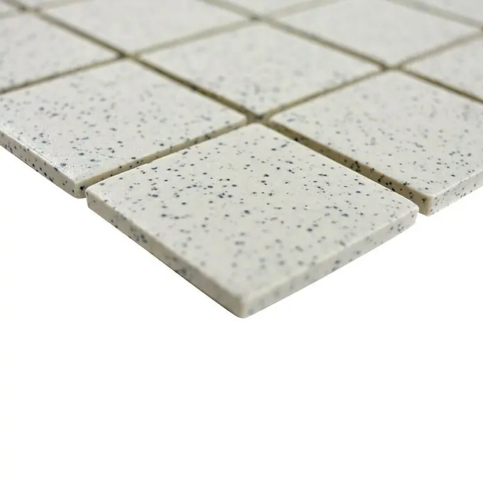 Mosaikfliese Quadrat Uni CU CD208 - 30,6 x 30,6 cm, Cremeweiß, Matt - Detailaufnahme