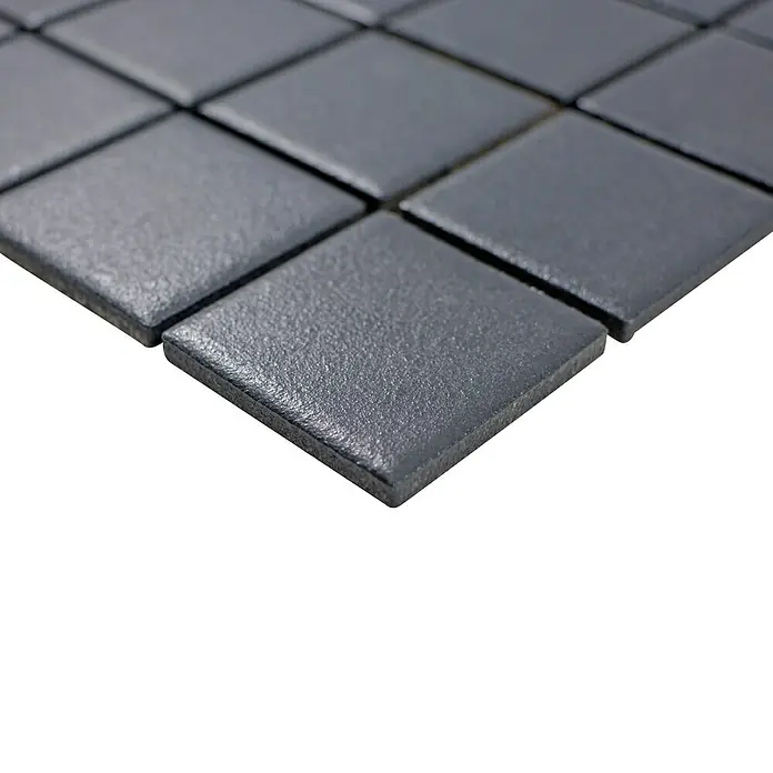 Mosaikfliese Quadrat Uni SAT 402 - 29,8 x 29,8 cm, Schwarz, Matt - Detailaufnahme