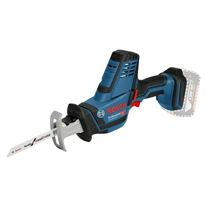 Bosch Professional Akku-Säbelsäge GSA 18 V-LI C L-Boxx - 18 V, Ohne Akku, Leerlaufhubzahl: 0 - 3.050 U/min - Linke Seitenansicht