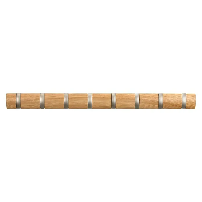 Umbra Garderobenleiste Flip - L x B x H: 81,3 x 2,5 x 7,6 cm, Anzahl Haken: 8 Stk., Natur - Vorderansicht