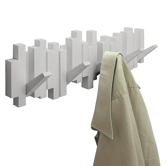 Umbra Garderobenleiste Sticks - L x B x H: 46 x 3 x 18 cm, Anzahl Haken: 5 Stk., Grau - Stimmungsaufnahme