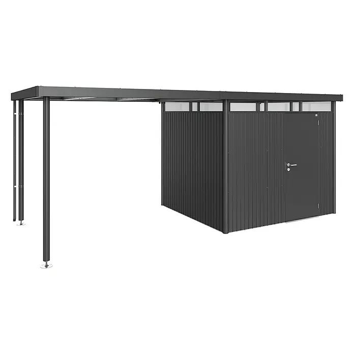 Biohort HighLine Seitendach H3 - Passend für: Biohort Gerätehaus HighLine H3, Dunkelgrau Metallic, 2,75 x 2,35 m - Linke Seitenansicht
