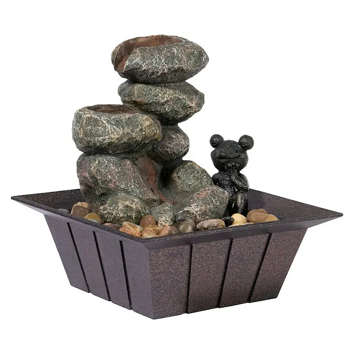 Dobar Kunststeinbrunnen - 20 x 20 x 21,5 cm - Vorderansicht
