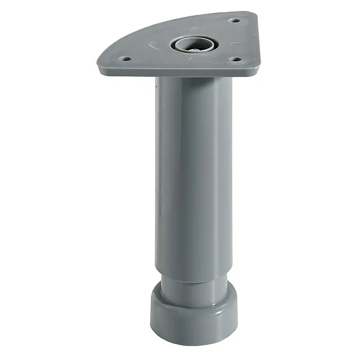 Hettich Sockelverstellfuß - Verstellbar: 130 - 180 mm, Durchmesser: 32 mm, Traglast: 30 kg, Grau - Vorderansicht