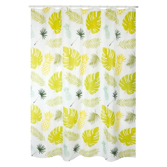 Venus Cortina de baño textil Palmanas - An x Al: 180 x 200 cm, Verde, Amarillo