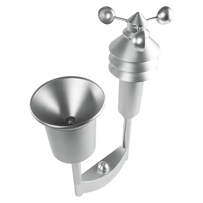 Homematic IP Funk-Wettersensor Plus - Batteriebetrieben, 15 x 35 x 53 cm, Edelstahl - Rechte Seitenansicht