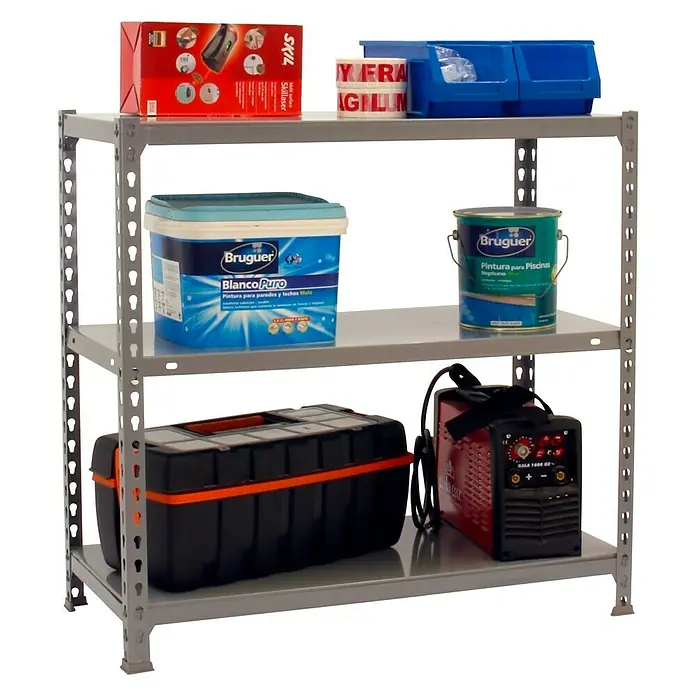 Simonrack Simonclick Estantería metálica Ecoclick Plus - L x An x Al: 50 x 100 x 90 cm, Capacidad de carga: 70 kg/balda, Número de baldas: 3 ud., Gris