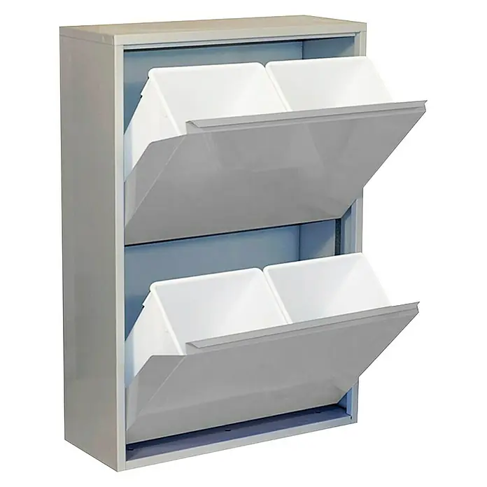 Simonrack Armario auxiliar - L x An x Al: 25 x 63 x 92 cm, Compartimentos con 4 cubetas extraíbles, Gris oscuro