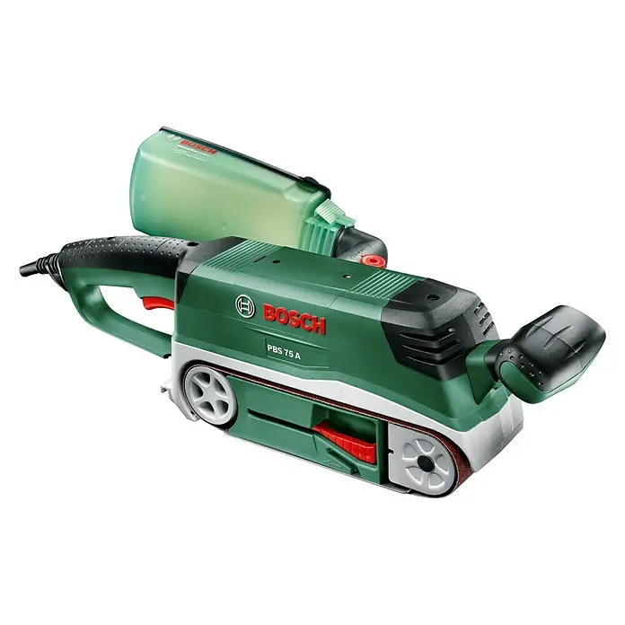 Bosch Bandschleifer PBS 75 A - 710 W, Bandgeschwindigkeit: 300 m/min, Schleiffläche: 76 x 165 mm - Rechte Seitenansicht