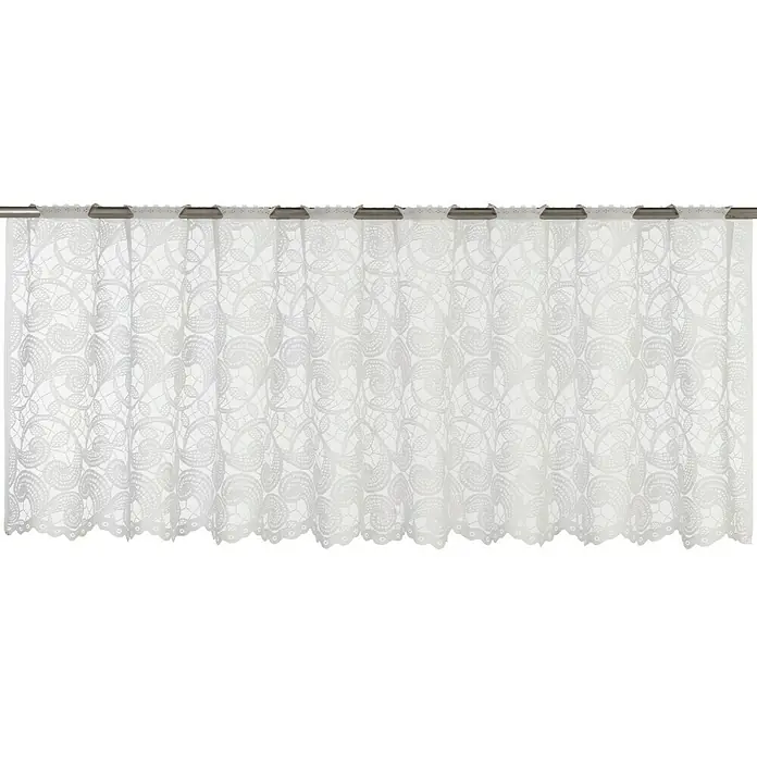 Elbersdrucke Bistrogardine Duchesse - 160 x 45 cm, 100 % Polyester, Floral, Weiß - Vorderansicht