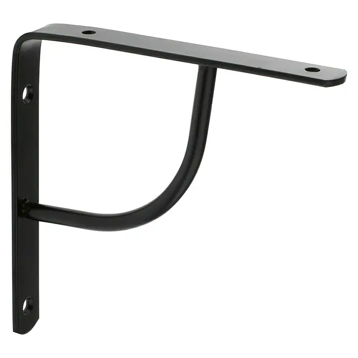 Rei Escuadra de soporte 1460 - Negro, L x An x Al: 15 x 15 x 2 cm, Carga soportada: 20 kg, Acero