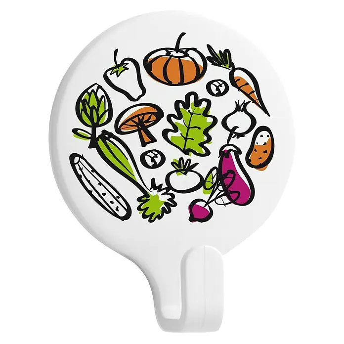 Inofix Colgador adhesivo Vegetales - 2 ud., Blanco, Redonda