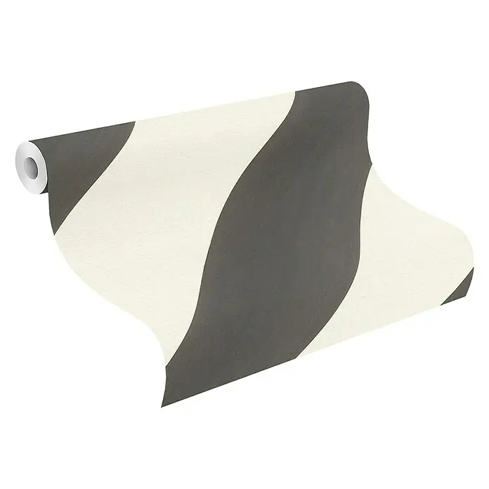 Rasch Bambino Vliestapete Diagonalstreifen - Creme/Grau, Streifen, 10,05 x 0,53 m - Anwendungsbeispiel