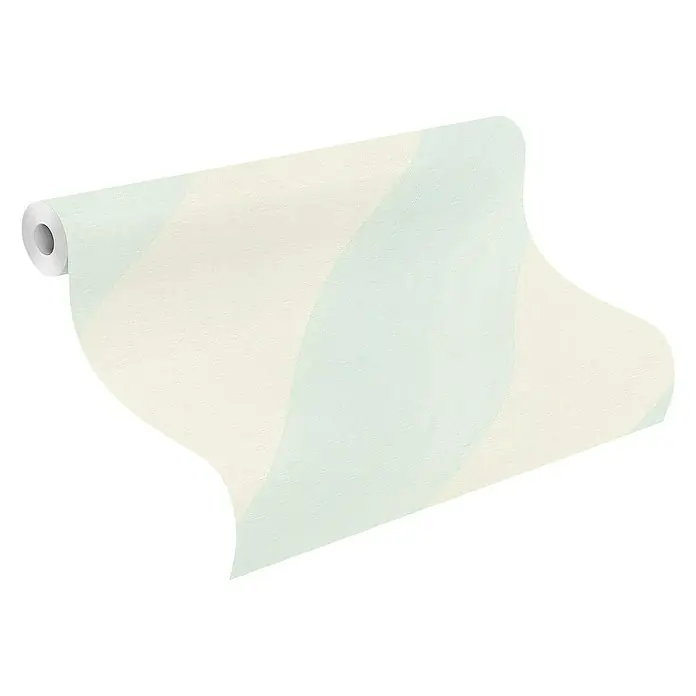 Rasch Bambino Vliestapete Diagonalstreifen - Creme/Hellblau, Streifen, 10,05 x 0,53 m - Anwendungsbeispiel