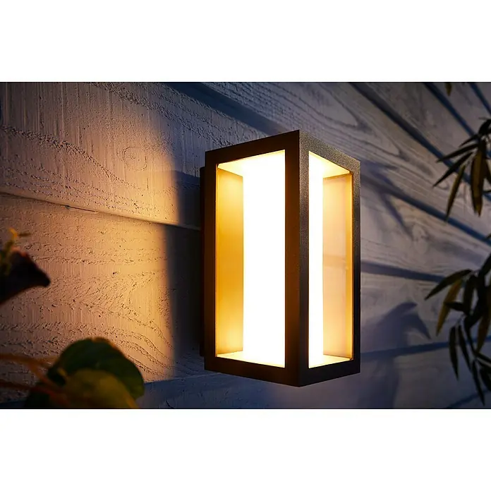 Philips Hue LED-Außenwandleuchte White & Color Ambiance Impress - 8 W, 14,1 x 12 x 24 cm, Schwarz, IP44
